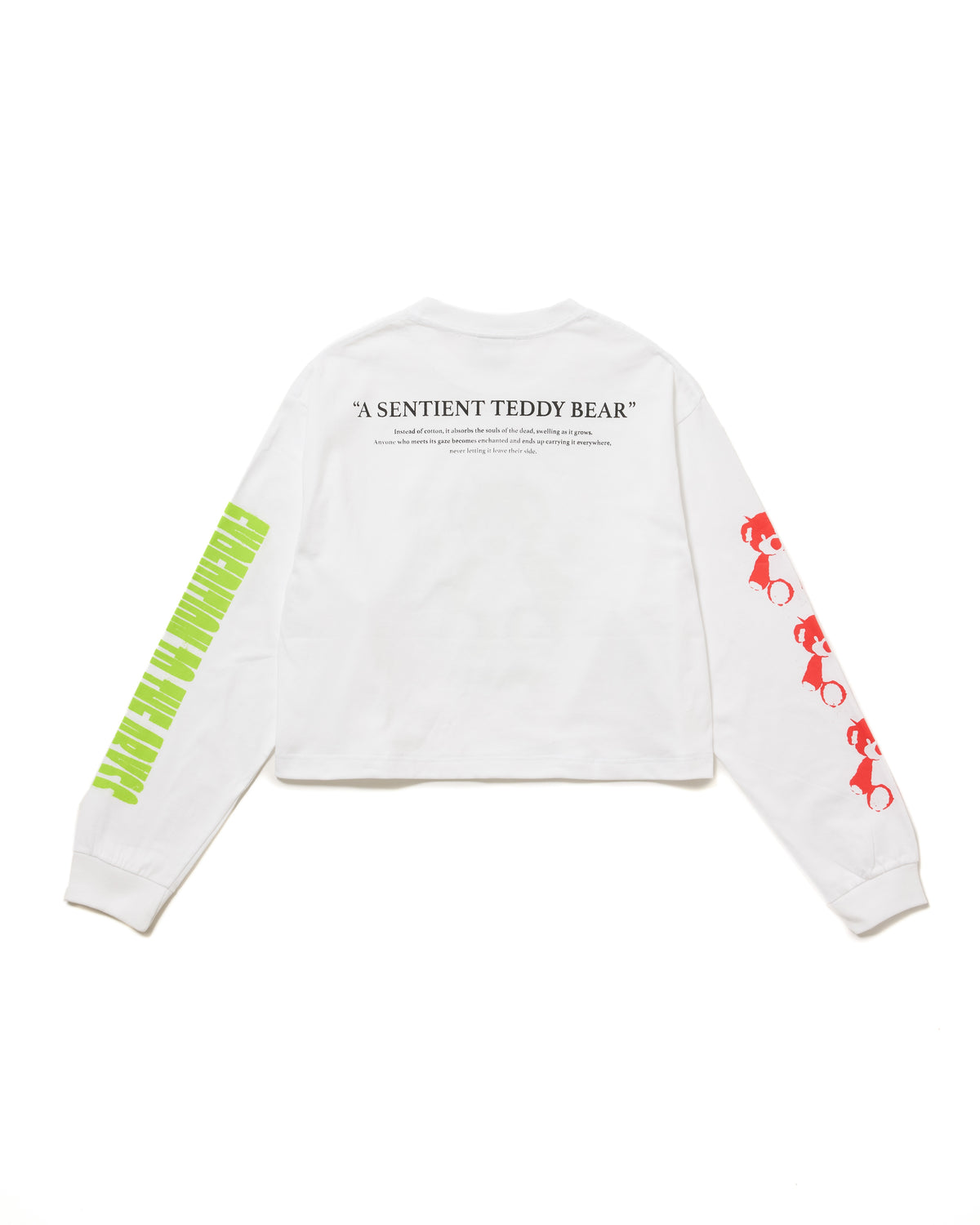 PRINT L/S SHORT T-SHIRT / BEAR (WHITE)