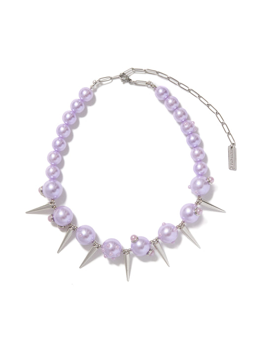PEARL & STUDS NECKLACE (PURPLE)