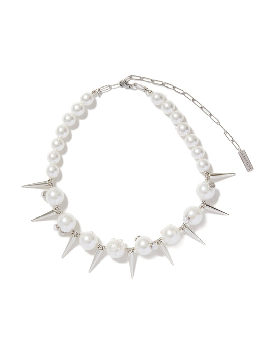 PEARL & STUDS NECKLACE (WHITE)