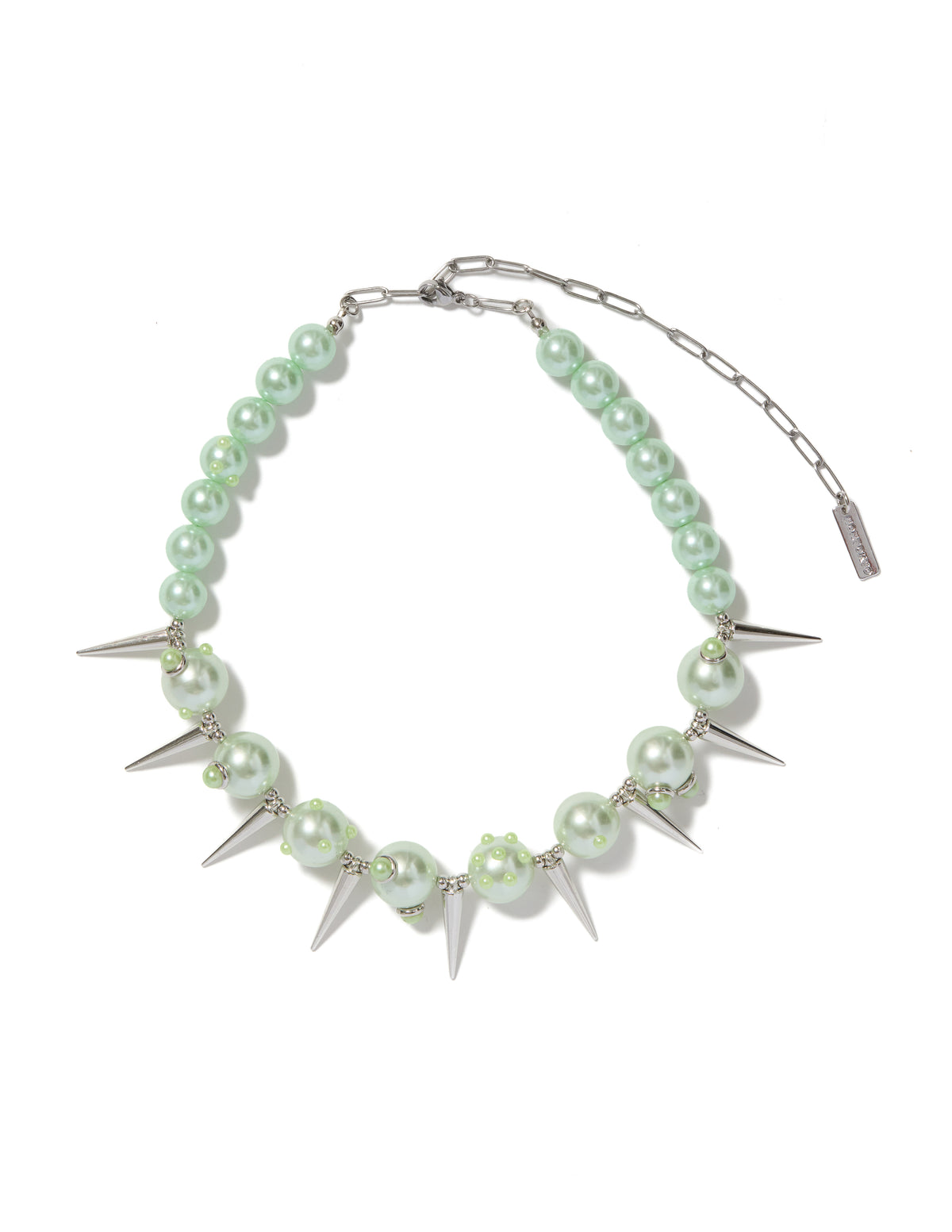PEARL & STUDS NECKLACE (GREEN)