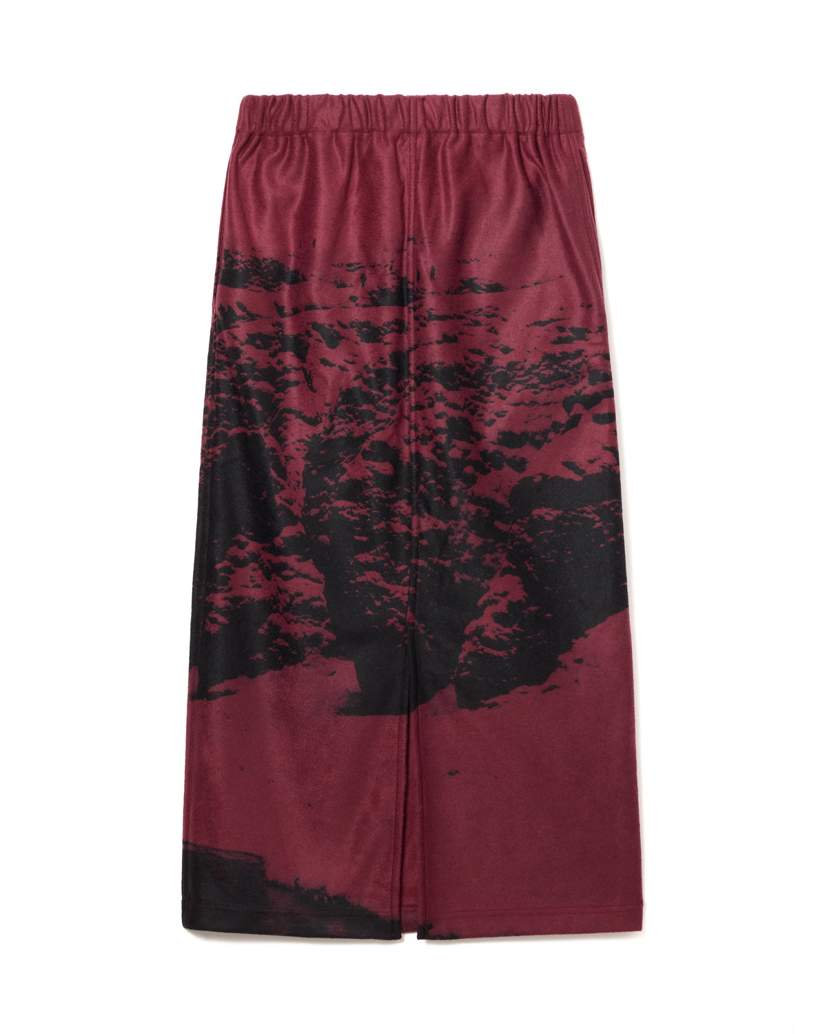 PRINT FLEECE SKIRT (WINE)