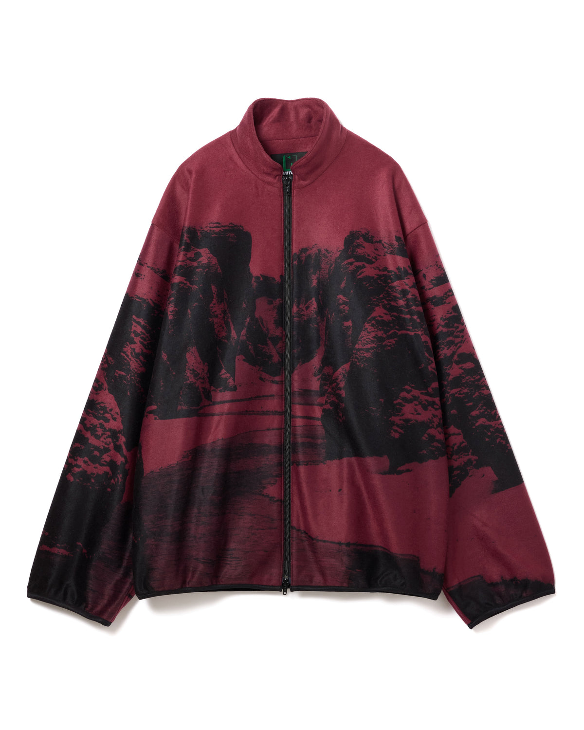 PRINT FLEECE BLOUSON (WINE)