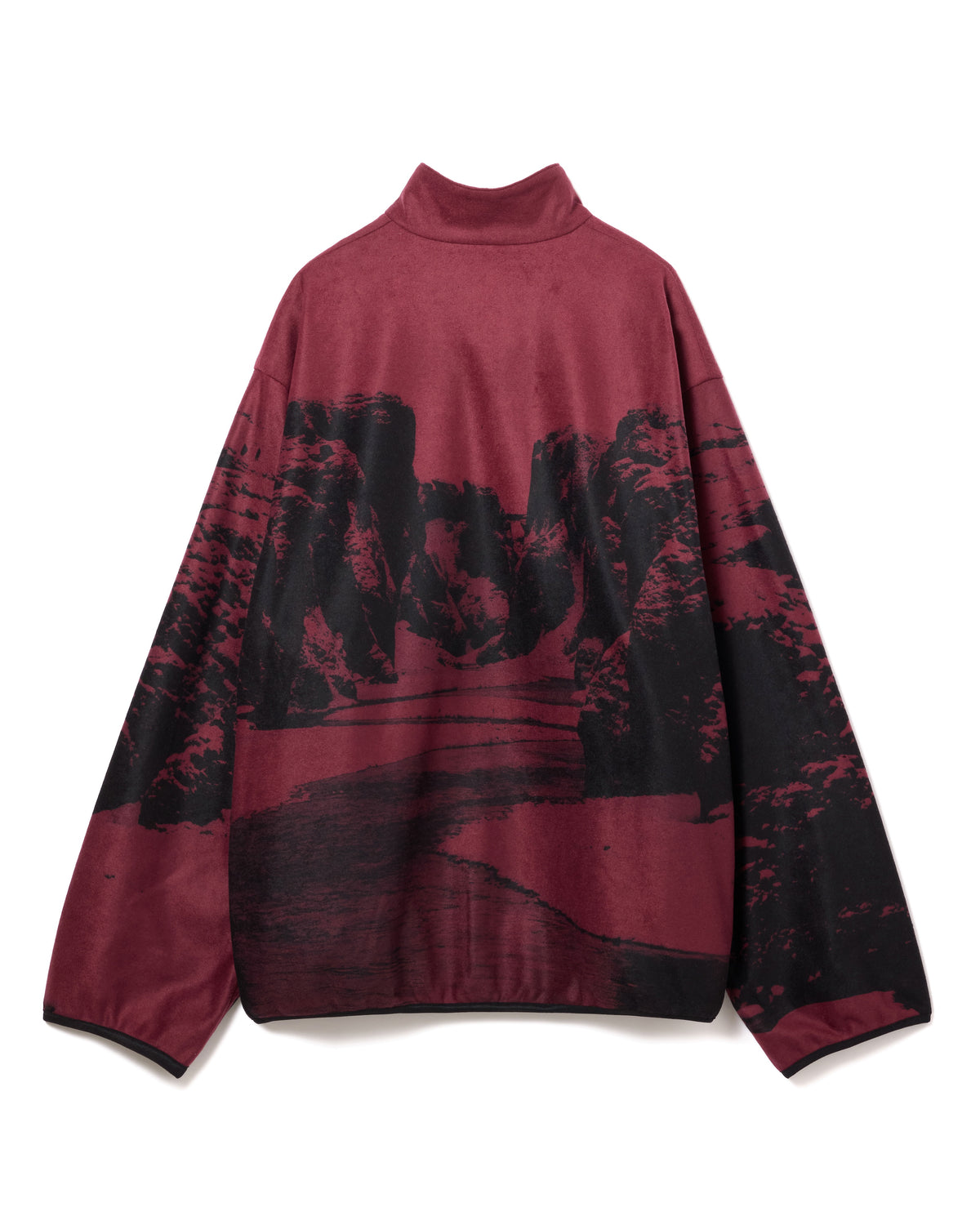 PRINT FLEECE BLOUSON (WINE)