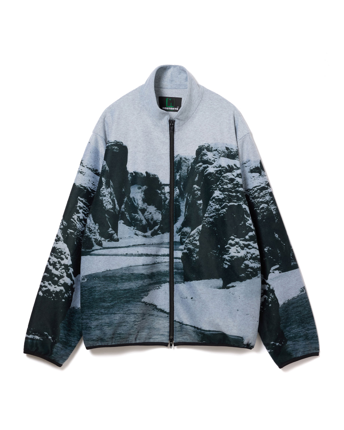PRINT FLEECE BLOUSON (GRAY)
