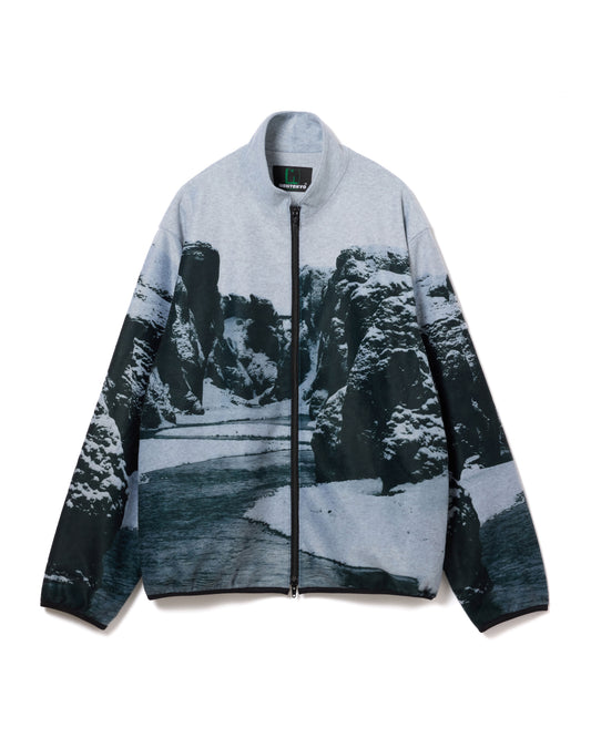PRINT FLEECE BLOUSON (GRAY)