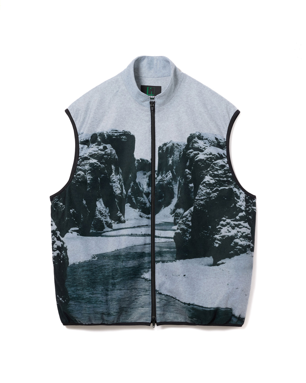 PRINT FLEECE VEST (GRAY)