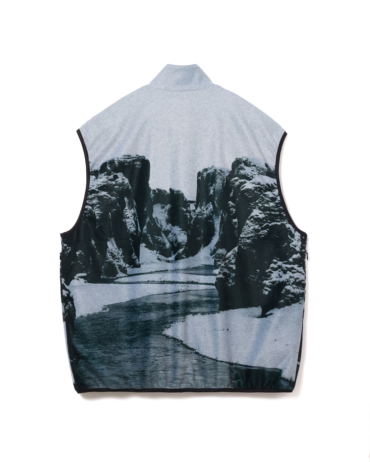PRINT FLEECE VEST (GRAY)