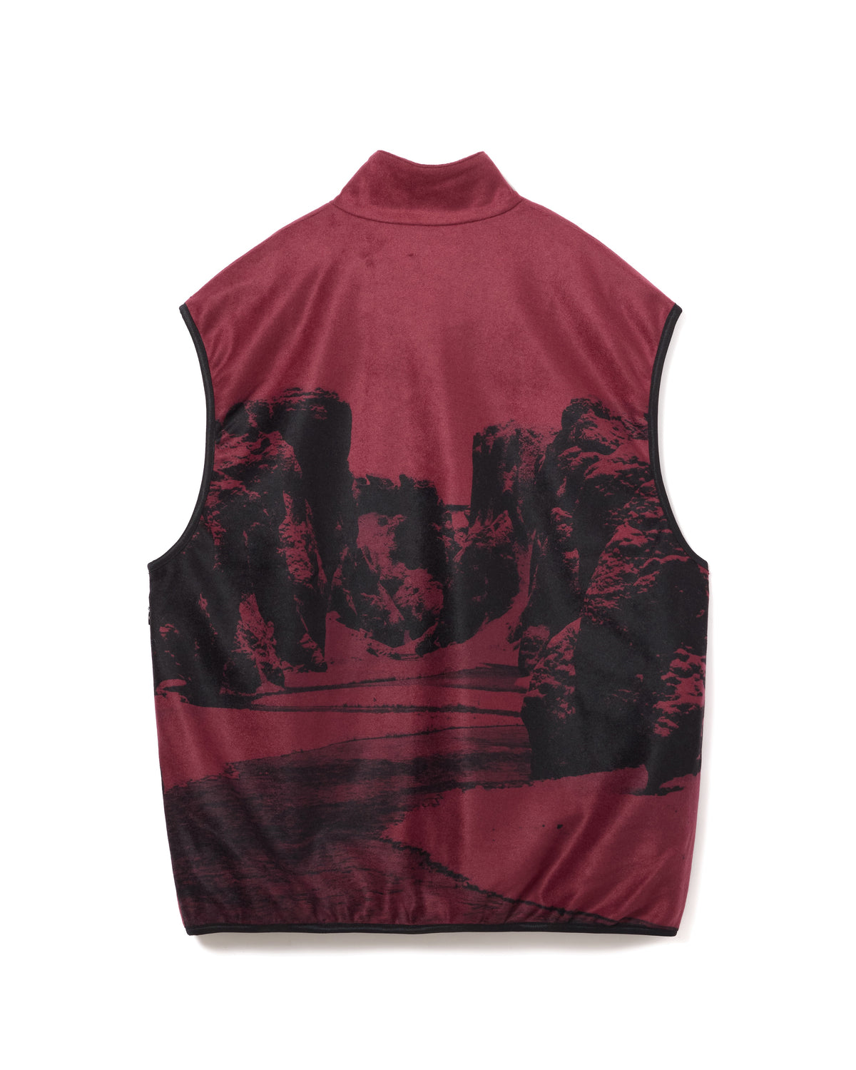 PRINT FLEECE VEST (WINE)