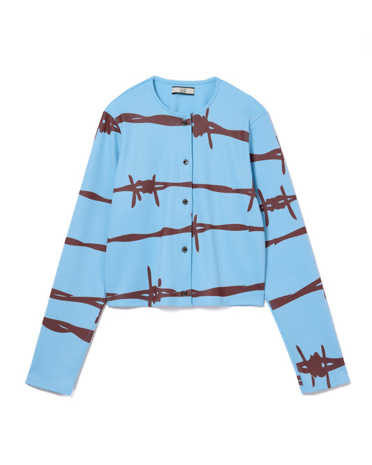 RIB COMPACT CARDIGAN (L.BLUE)