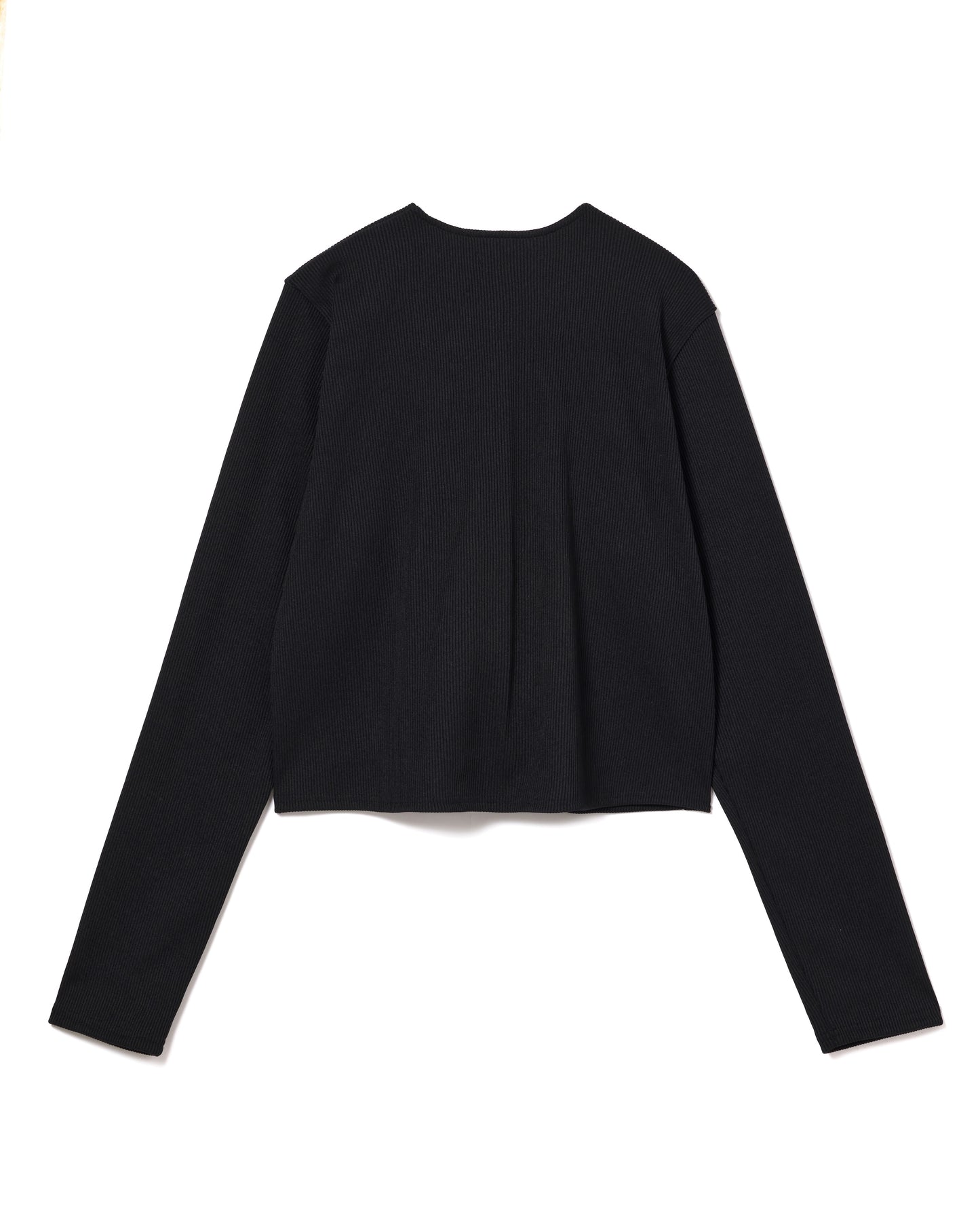 RIB COMPACT CARDIGAN (BLACK)