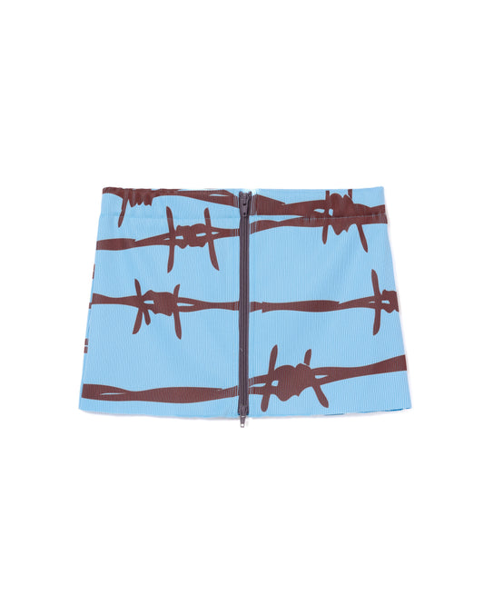 2WAY RIB BUSTIER&MINI SKIRT (L.BLUE)