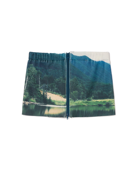 2WAY RIB BUSTIER&MINI SKIRT (LAKE)