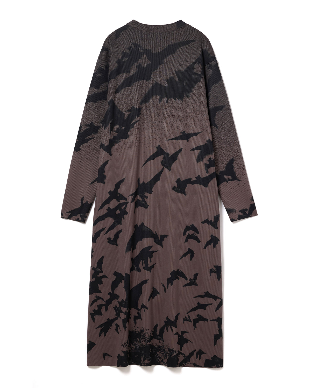 PRINT RIB L/S ONE-PIECE (CHACOAL)