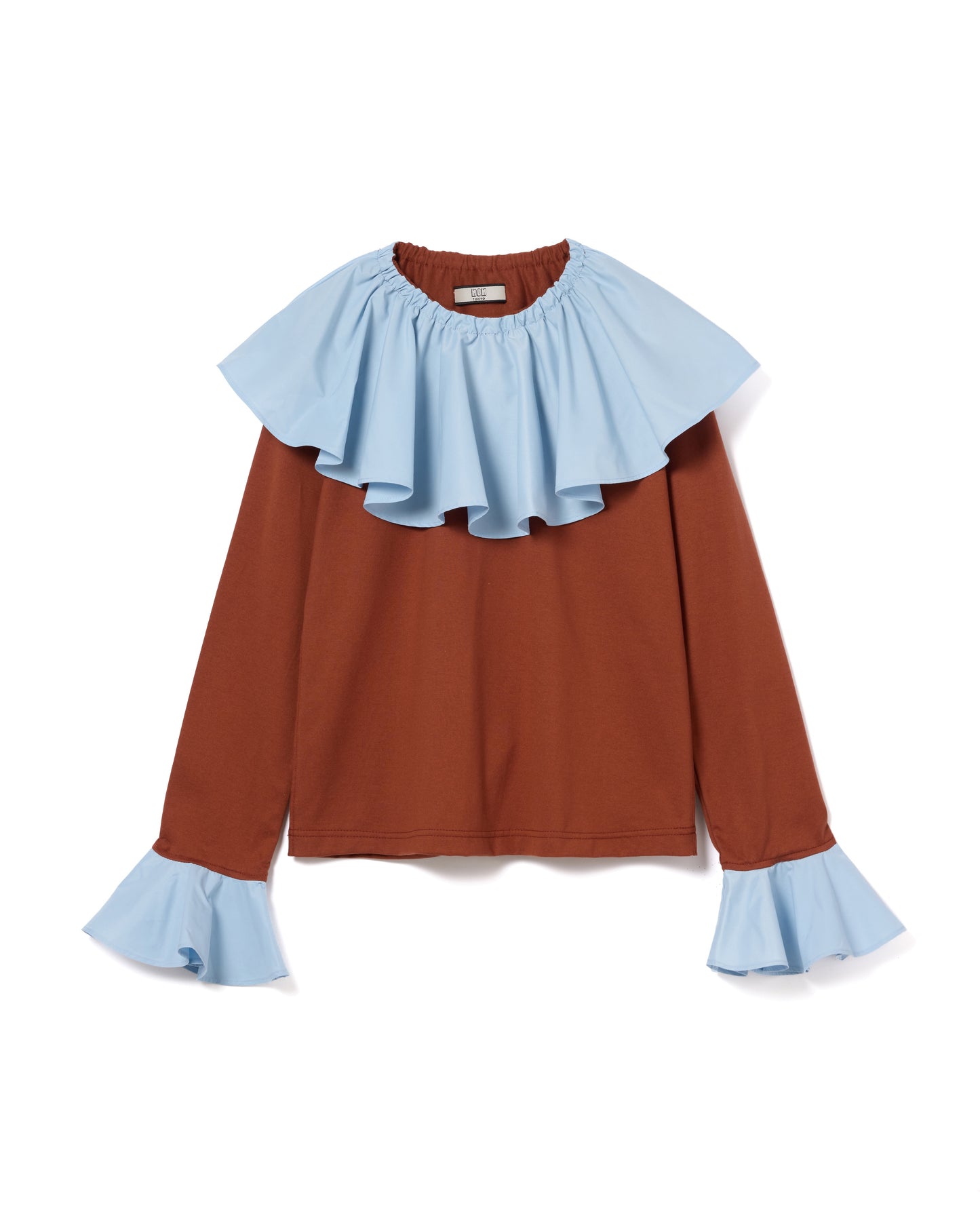 OVER COLLAR L/S TOP (BROWN)