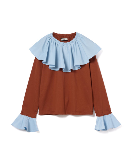 OVER COLLAR L/S TOP (BROWN)