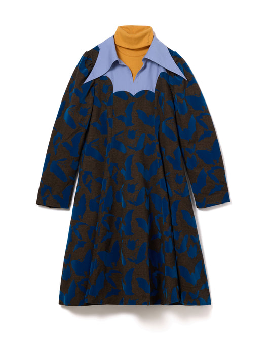 FAKE LAYERED FLOCKY O/P (BROWN x BLUE)
