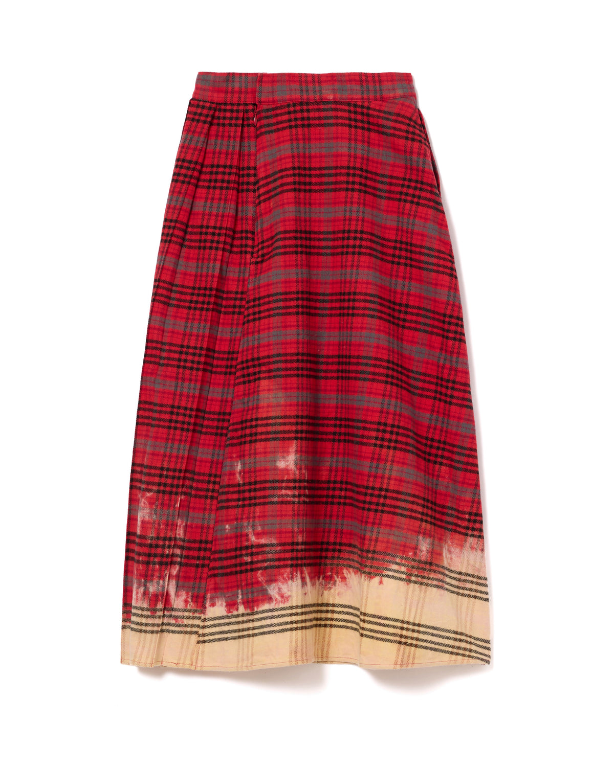 CHECK BLEACH SKIRT (RED)