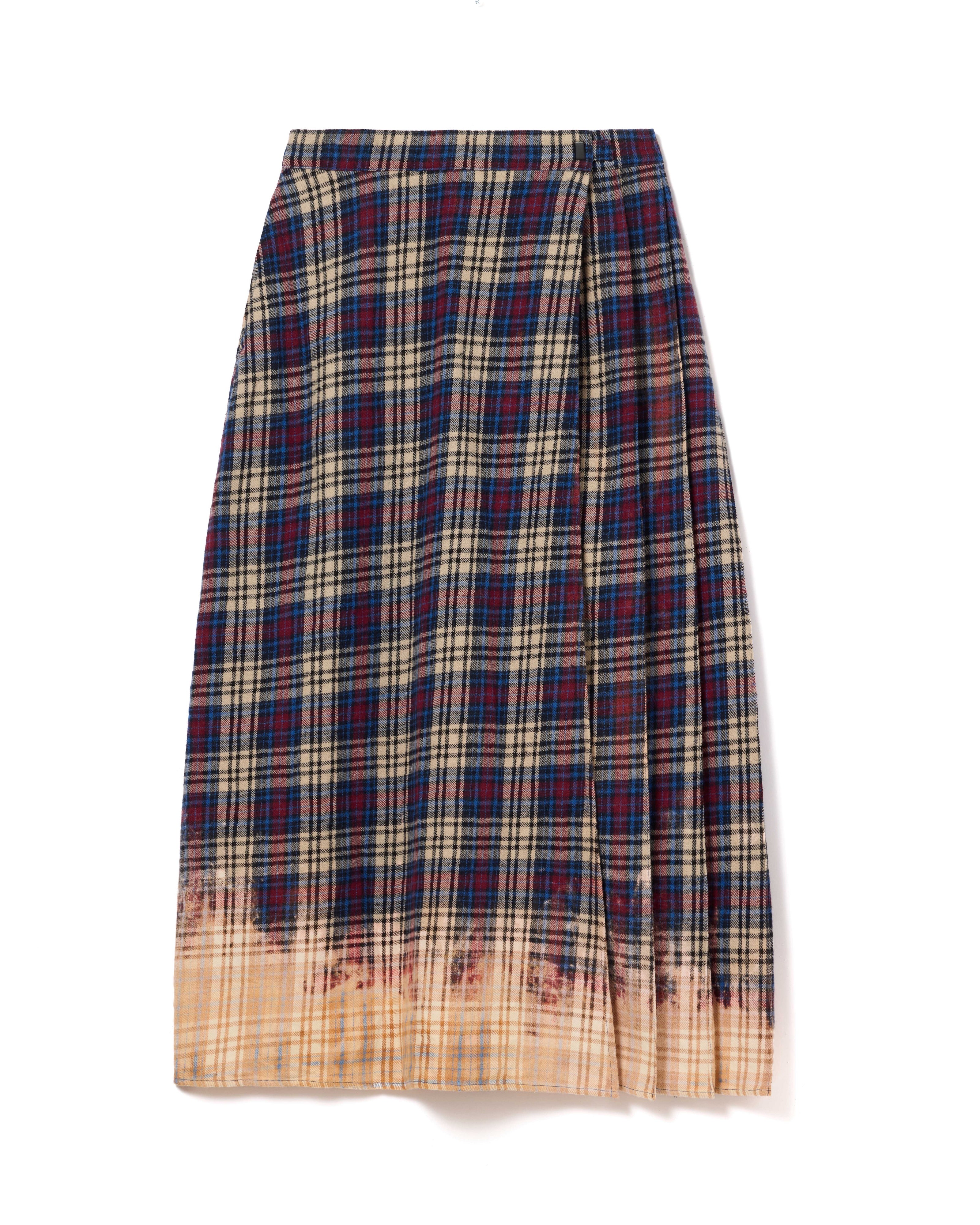 CHECK BLEACH SKIRT (BLUE) – NONTOKYO