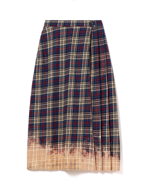 CHECK BLEACH SKIRT (BLUE)