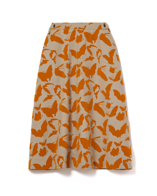 ADJUSTER FLOCKY SKIRT (BEIGE x ORANGE)