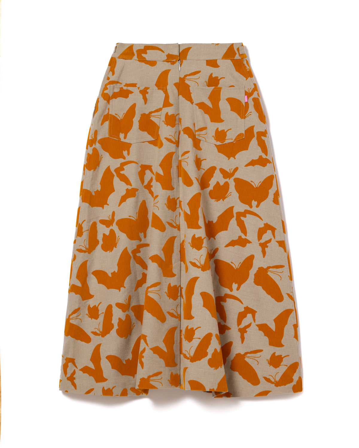 ADJUSTER FLOCKY SKIRT (BEIGE x ORANGE)