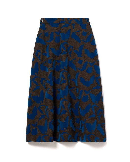 ADJUSTER FLOCKY SKIRT (BROWN x BLUE)