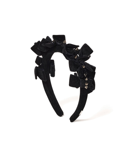 VELOURS RIBBON STUDS HEADBAND