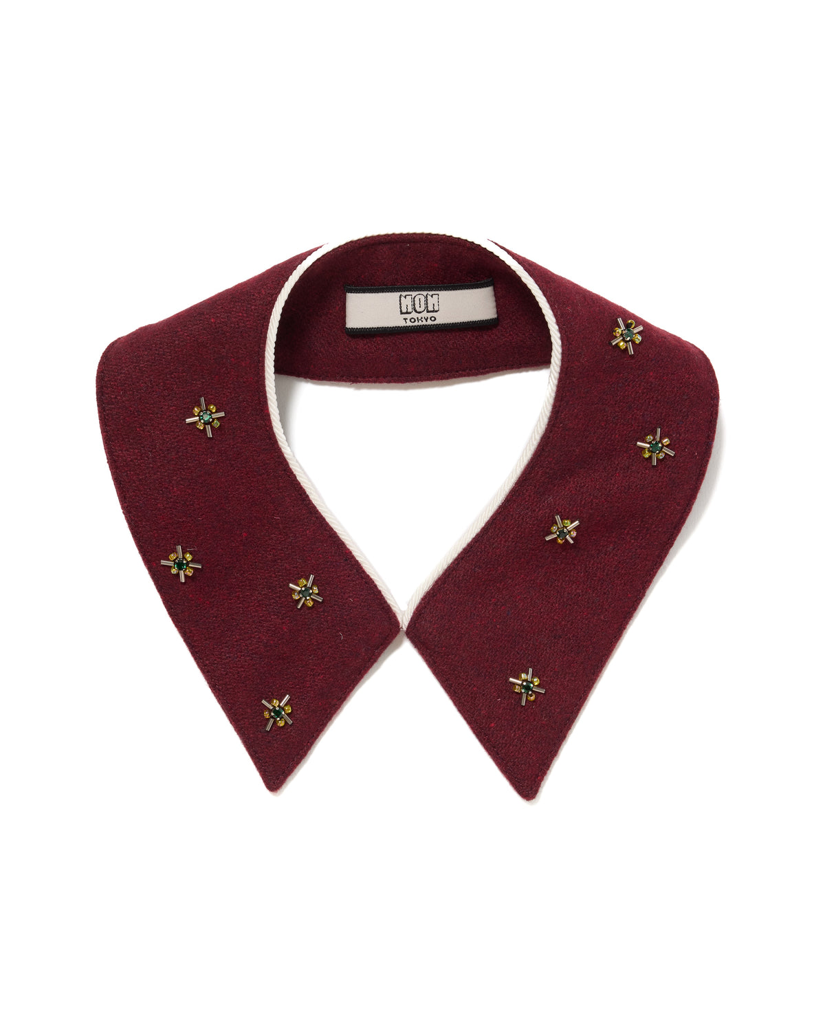BIJOU WOOL DETACHABLE COLLAR (WINE)