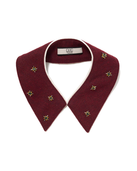 BIJOU WOOL DETACHABLE COLLAR (WINE)