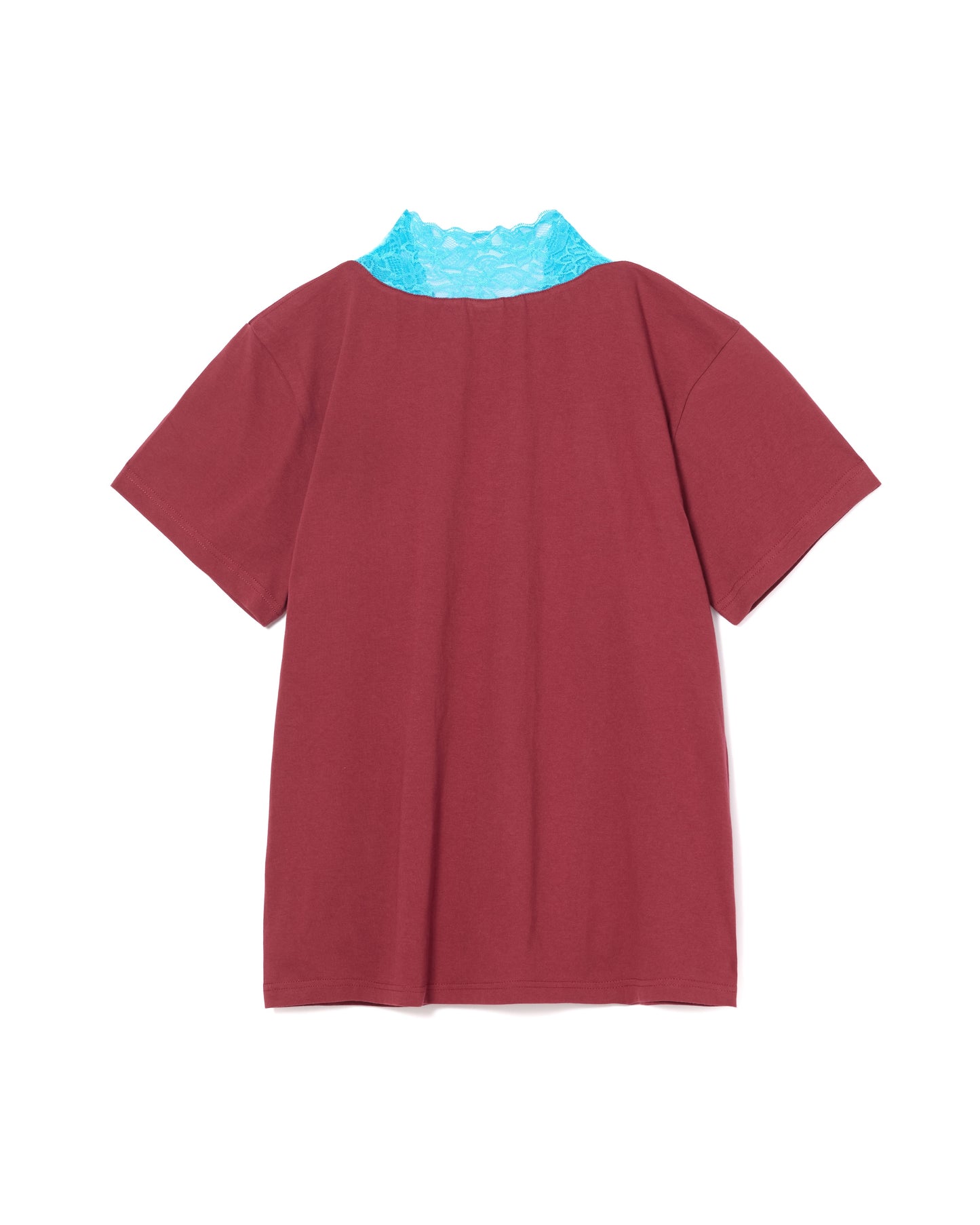 LACE V-NECK T-SHIRT (WINE)