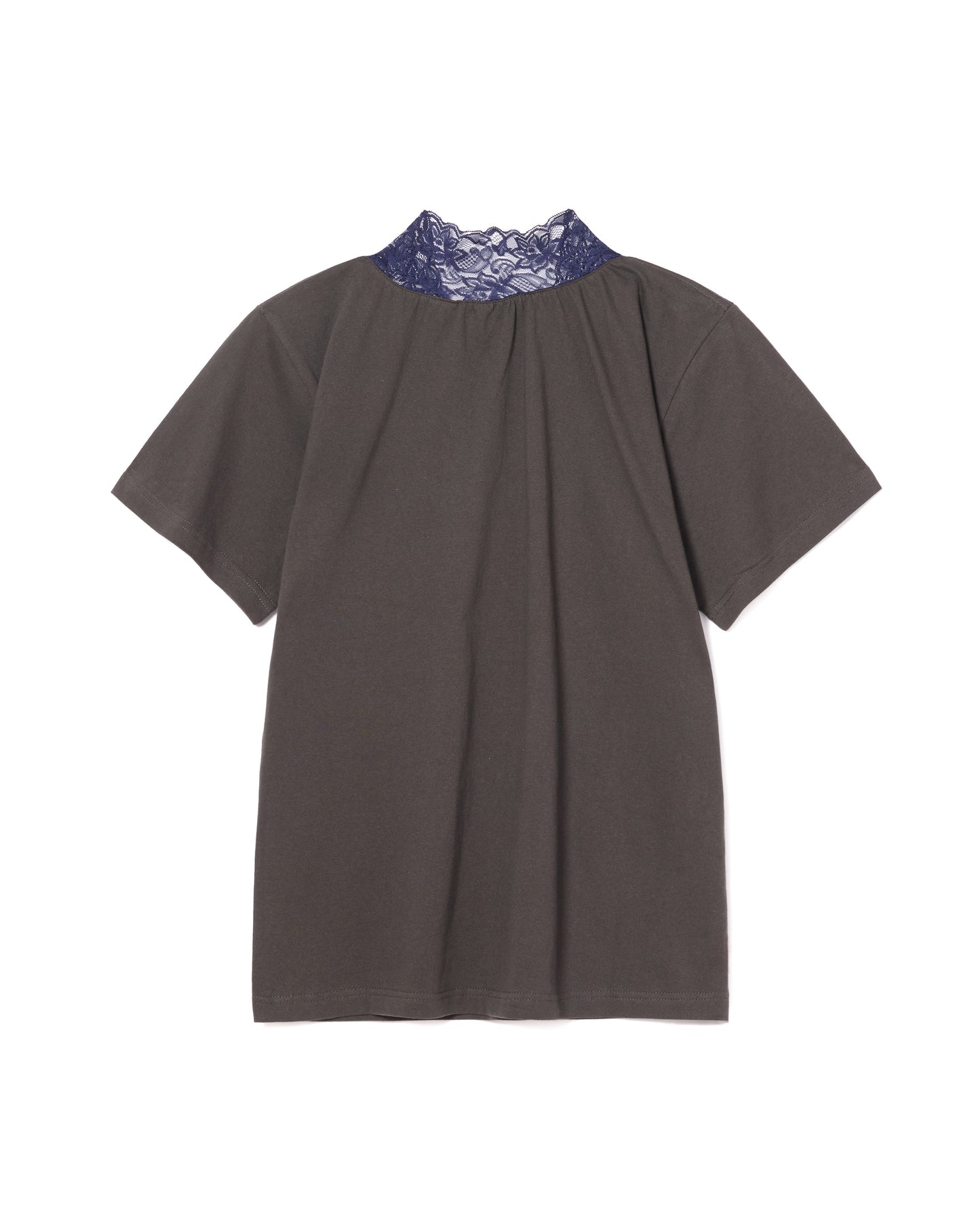 LACE V-NECK T-SHIRT (GRAY)