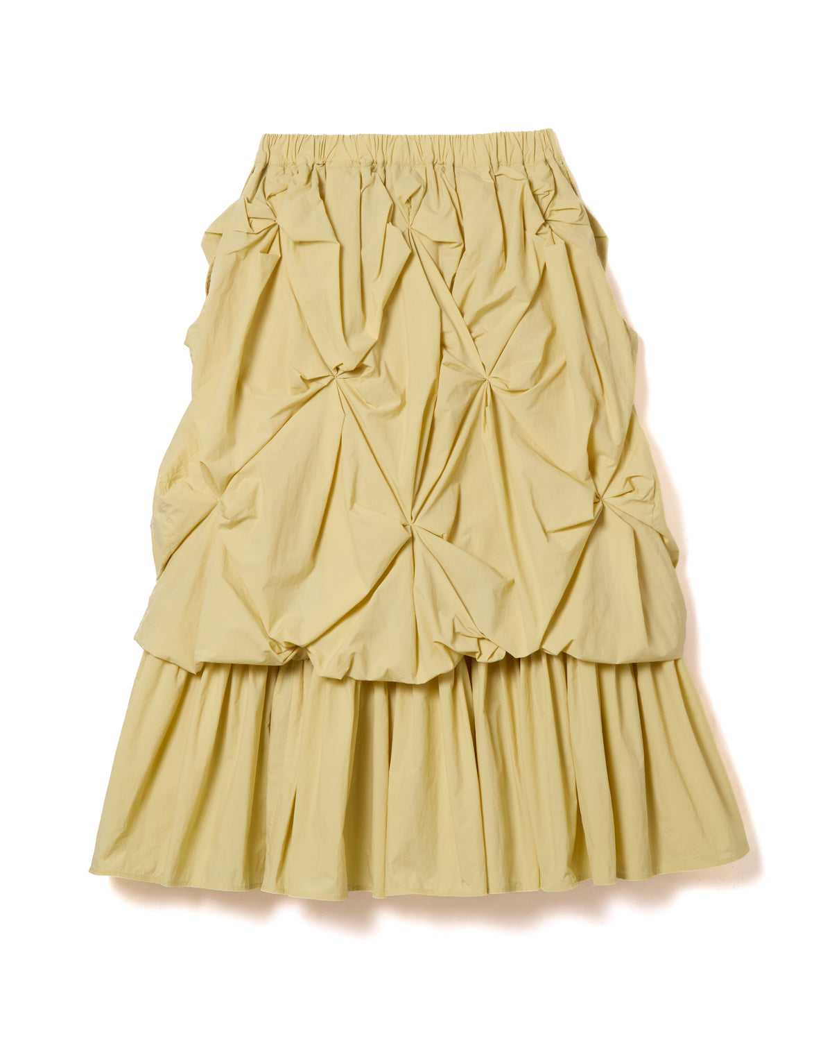 FLOWER SMOCKING SKIRT (L.YELLOW)