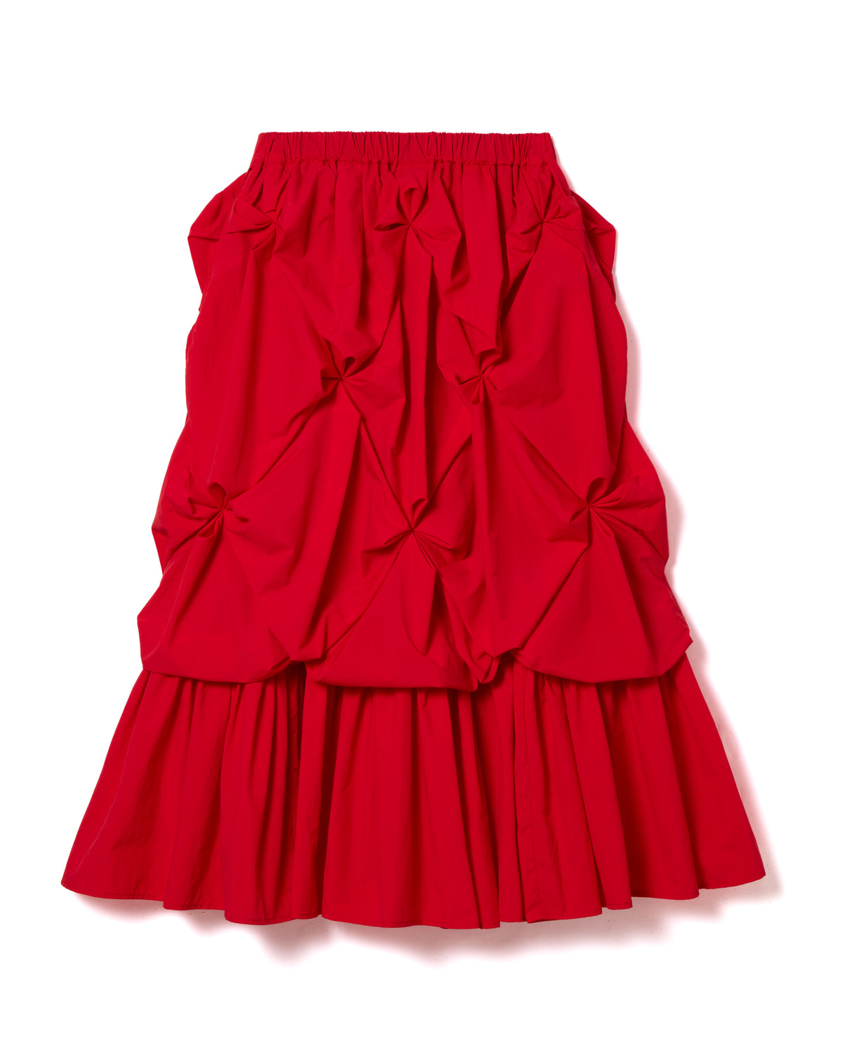 FLOWER SMOCKING SKIRT (RED)