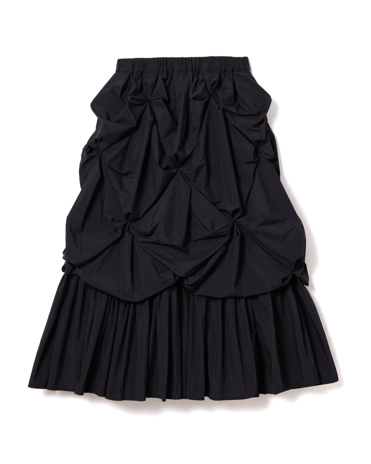 FLOWER SMOCKING SKIRT (BLACK)