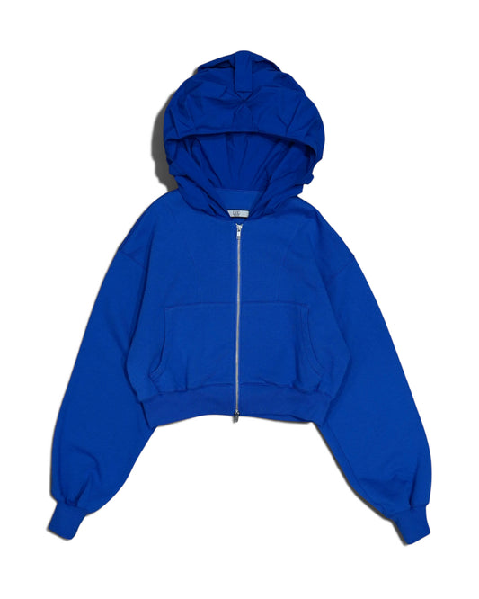 FLOWER SMOCKING HOODIE (BLUE)