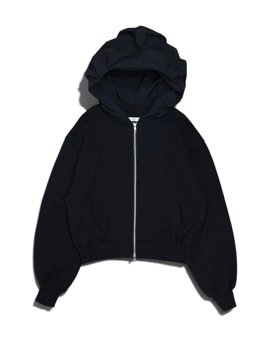 FLOWER SMOCKING HOODIE (BLACK)