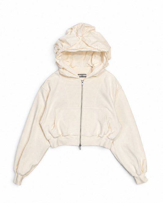 FLOWER SMOCKING HOODIE (WHITE)
