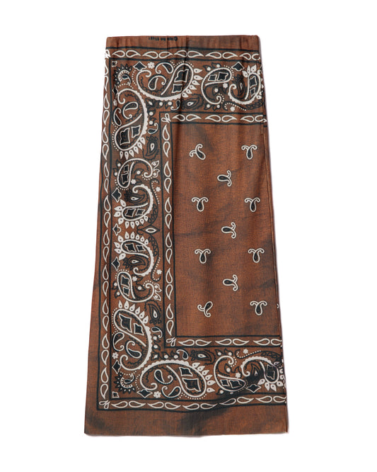 PRINT RIB SKIRT (BANDANNA BROWN)