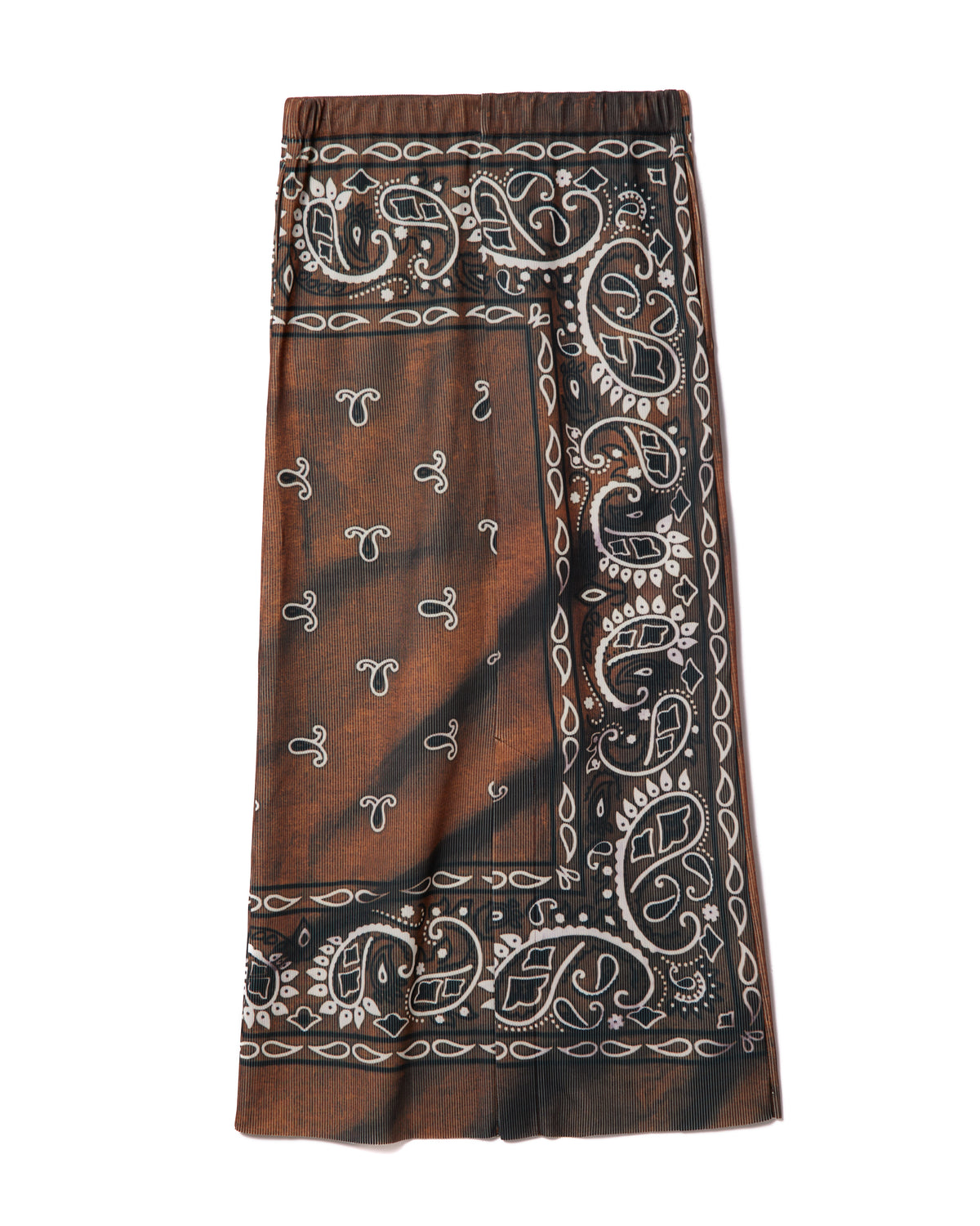 PRINT RIB SKIRT (BANDANNA BROWN)