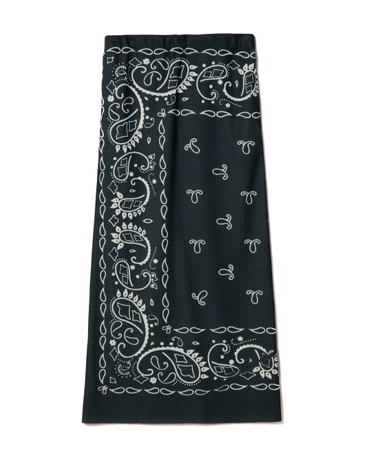 PRINT RIB SKIRT (BANDANNA BLACK)