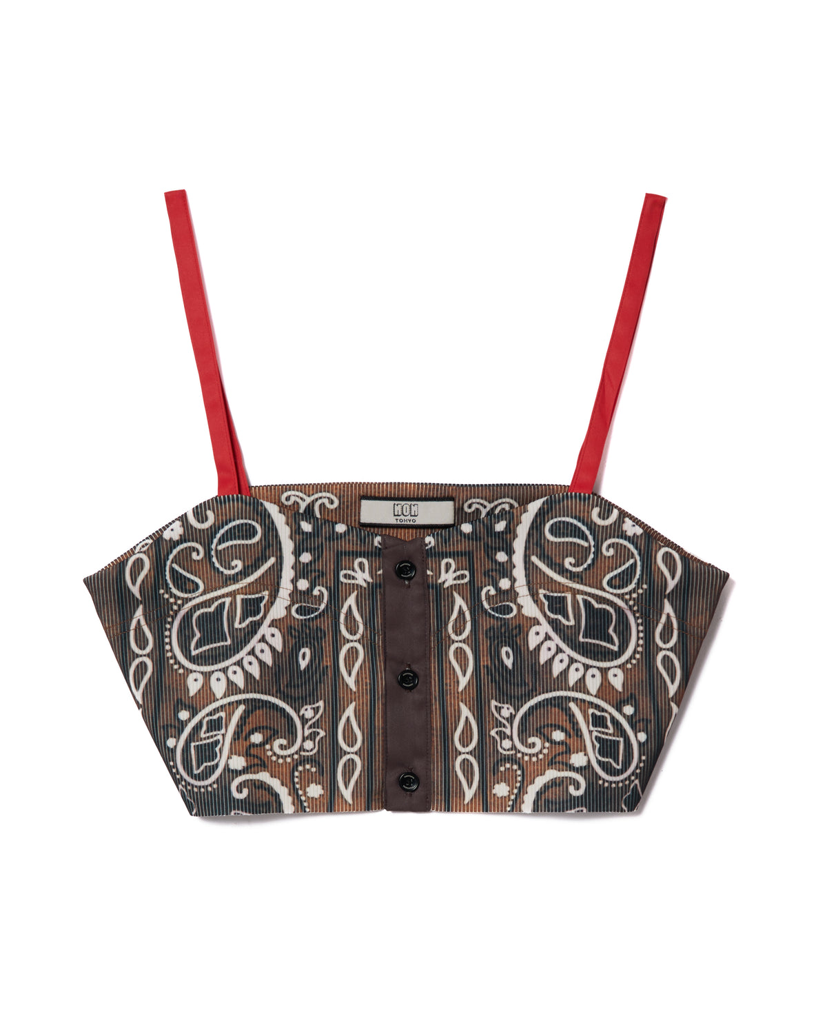 PRINT RIB BUSTIER (BANDANNA BROWN)