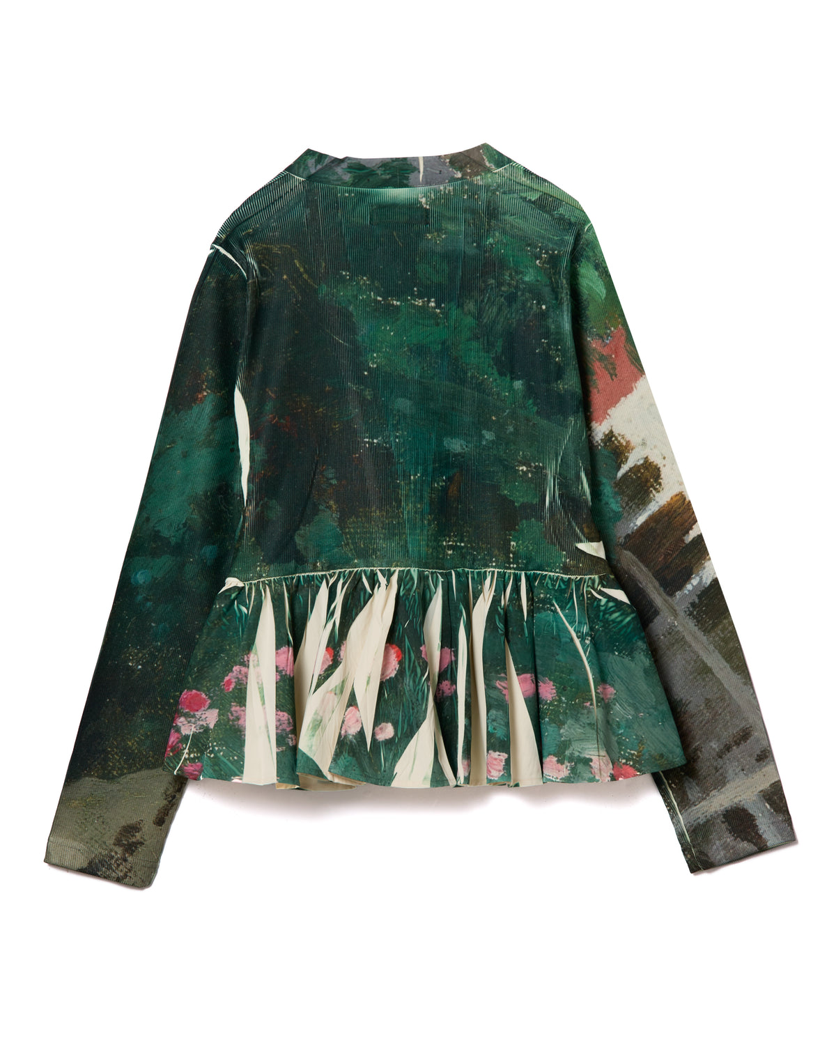 DIRECT PRINT RIB GATHER CARDIGAN (ART)