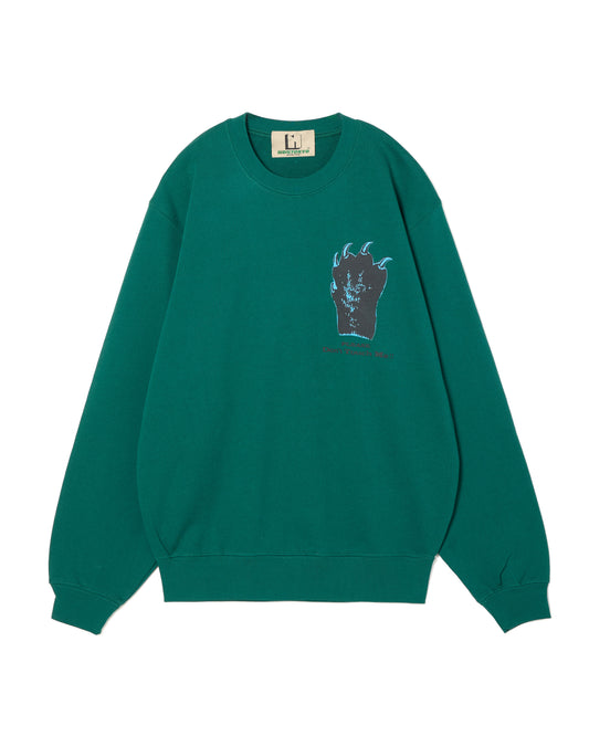 HAND PRINT PULLOVER SWEAT (GREEN)