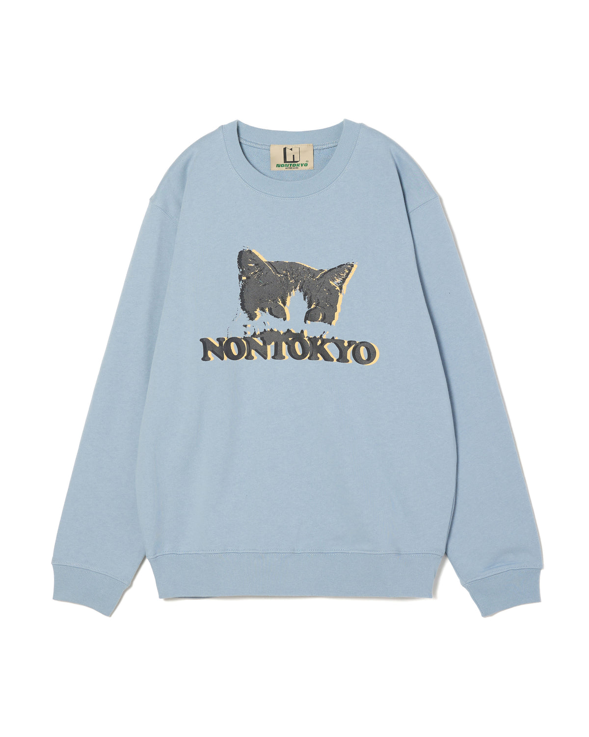 CAT PRINT PULLOVER SWEAT (BLUE)