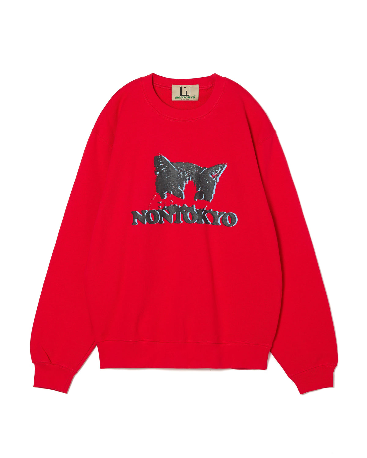 CAT PRINT PULLOVER SWEAT (RED)