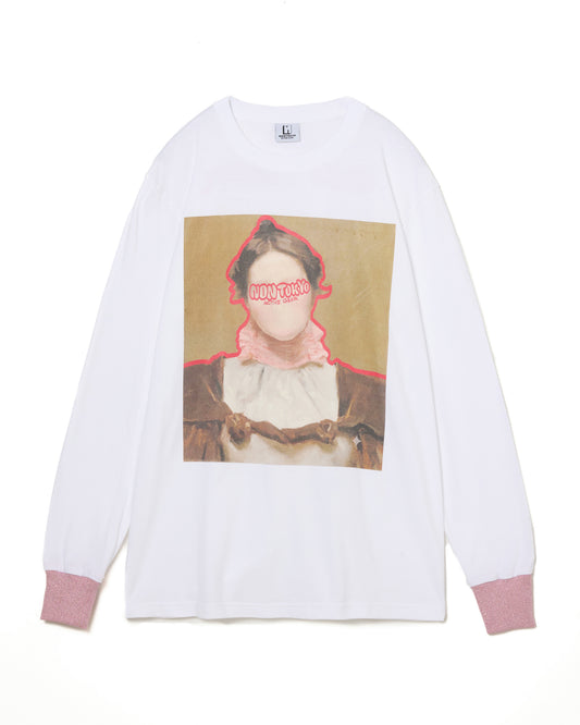 FACE PRINT L/S T-SHIRT(WHITE)