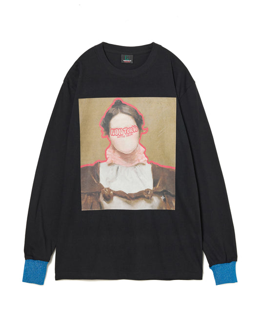 FACE PRINT L/S T-SHIRT(BLACK)