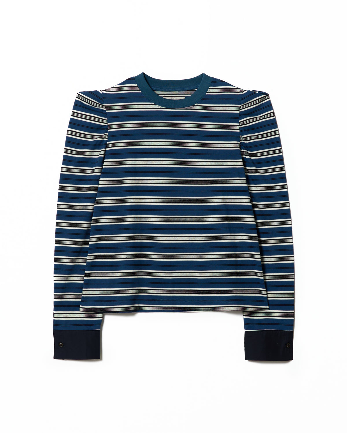 3WAY BORDER L/S TOP (NAVY x BROWN)