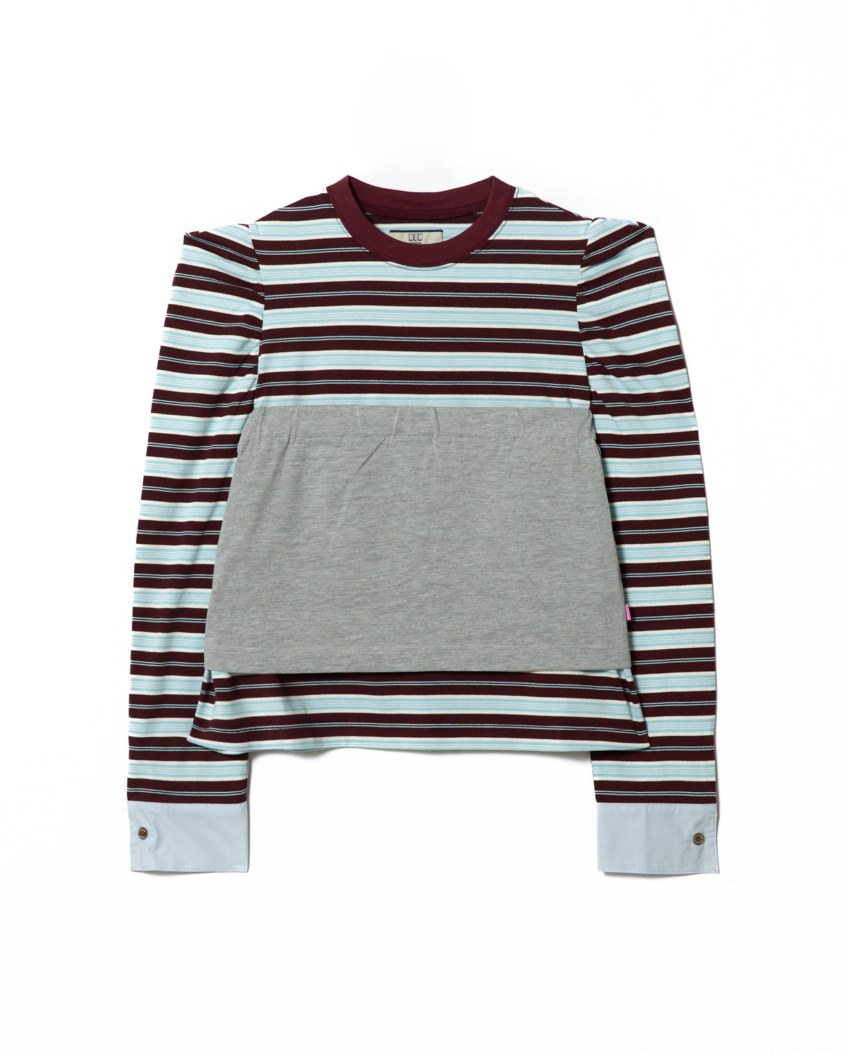 3WAY BORDER L/S TOP (BLUE x GRAY)