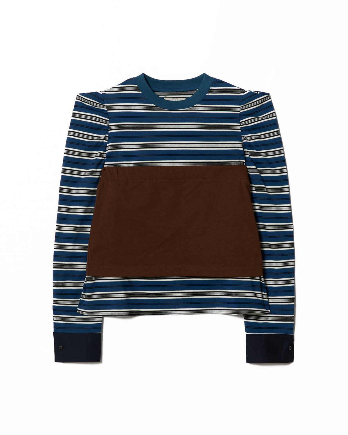 3WAY BORDER L/S TOP (NAVY x BROWN)
